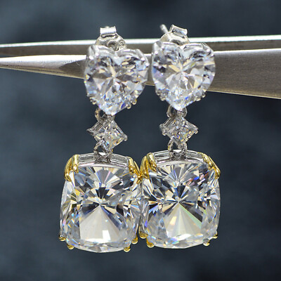 #ad Wedding Party Gifts Oval White Fire Topaz Gems Women Silver Dangle Stud Earrings $6.99