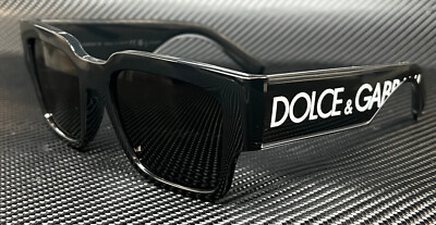 #ad DOLCE amp; GABBANA DG6184 501 87 Black Dark Grey Men#x27;s 52 mm Sunglasses $162.00