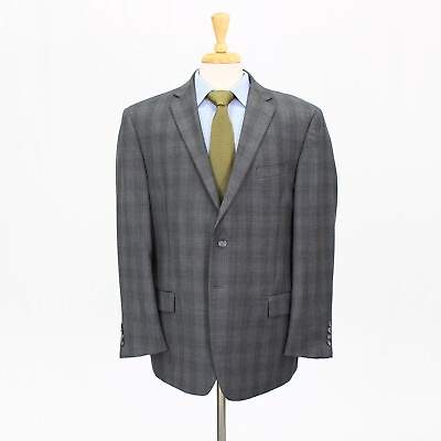 #ad Joseph amp; Feiss 44S Gray Sport Coat Blazer Jacket Check 2B Wool $49.99