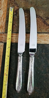 #ad 2 SHEFFIELD ENGLAND🇬🇧 STAINLESS BLADE STERLING SILVER🤑🥈HANDLED PLACE KNIVES $34.99