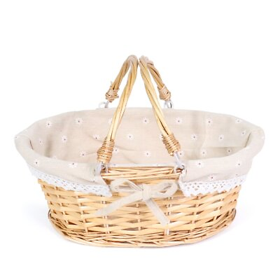 #ad MEIEM Wicker Gift Baskets Empty Oval Willow Woven Picnic Cheap Easter Candy S... $45.87