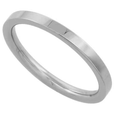 #ad Stainless Steel 2mm Flat High Polished Plain Band Ring FR076 $9.99