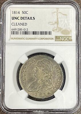 #ad 1814 Capped Bust Half Dollar 50c High Grade NGC UNC Details Uncirculated #53493 $999.99