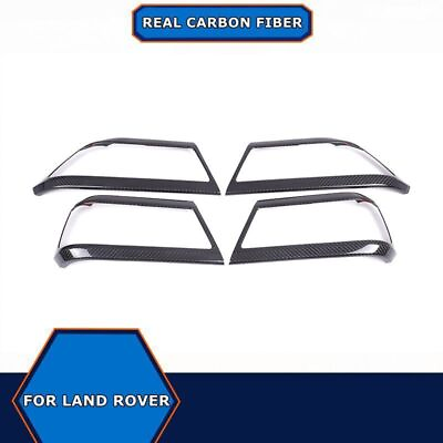 #ad Real Carbon Fiber Door Handle Frame Trim Cover For Land Rover Defender 110 20 22 $275.49