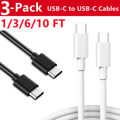 #ad 3 Pack USB C to USB C Fast Charging Cable Type C Quick Charging Cord Data SYNC $4.99