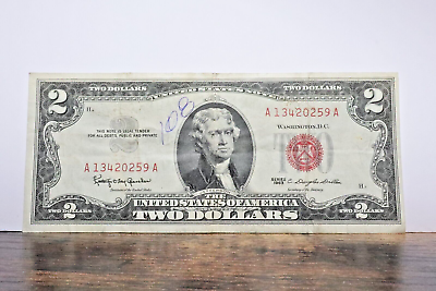 #ad 1963 $2 United States Note Red Seal $22.26