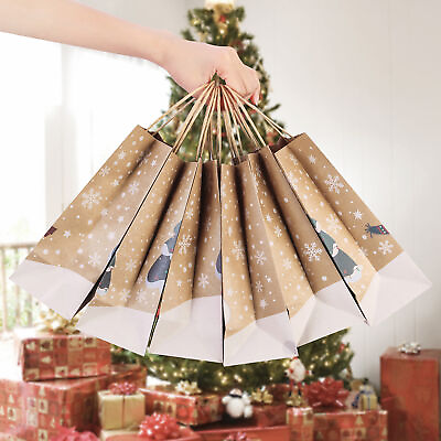 #ad #ad New 24pcs Christmas Kraft Paper Gift Bags Xmas Goodies Treat Candy Gift Bags $14.09