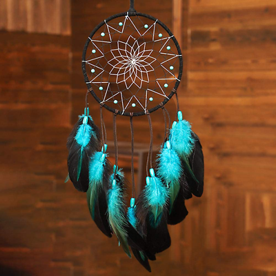 #ad Blue Dream Catchers Handmade Boho Traditional Circular Net For Wall Hanging Deco $8.89