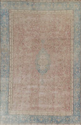 #ad Antique Muted Floral Kirman 8#x27;x11#x27; Area Rug Hand knotted Low Pile Wool Carpet $2722.00