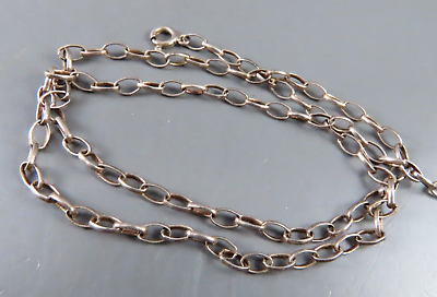 #ad Vintage STERLING SILVER Oval Cable Links Chain Necklace 18quot; LONG x 3.5mm $38.40