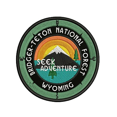 #ad Bridger Teton National Forest Embroidered Patch Iron Sew On Compass Applique $4.95