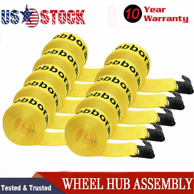 #ad 10 Yellow 4quot; x 30 Winch Straps w Flat Hook Flatbed Truck Trailer Tie Down Binder $130.55