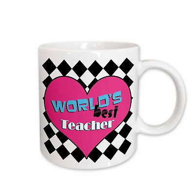#ad 3dRose Worlds Best Teacher Pink Mug $11.99