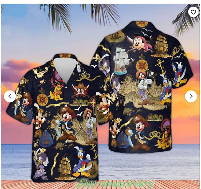 Pirates Mickey Mouse And Friends 3D HAWAII SHIRT Halloween Gift Christmas Gift $5.99