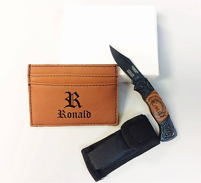 #ad 6 Personalized Gift Sets Groomsmen Gift Money Clip Pocket Knife Engraved Gift $140.95