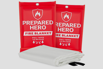#ad Prepared Hero Emergency Fire Blanket Fire Suppression Blanket 2 Pack NEW $29.99
