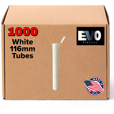 #ad 116mm Tubes White 1000 count Pop Top Joints BPA Free Pre Roll USA Made $112.99