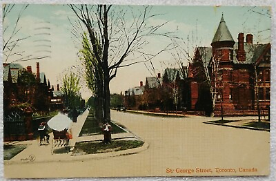 #ad Toronto St George Street 🇨🇦 Postcard Posted 1910 RPPC Real Photo Buggy EUC $8.95