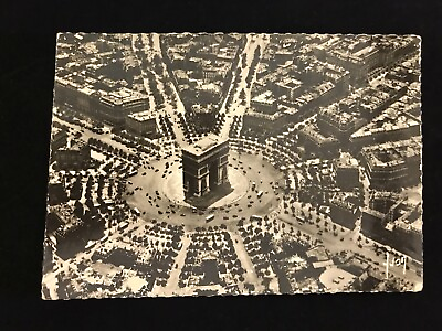 #ad 1961 Photo Postcard Vintage Arial Paris L#x27;Arc Dr Triomphe st place de l#x27;Etoile $4.99