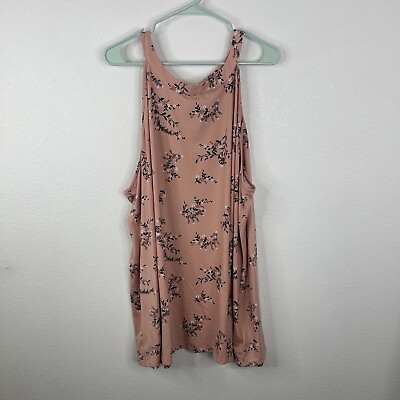 #ad Torrid Womens Top Blouse Plus Size 5 28 Pink Tunic Floral Soft Sleeveless $21.60