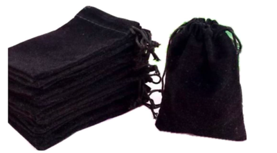 50 Black Velvet Jewelry Pouch Bag Gift Small Cloth Drawstring Ring Bracelet 4x3 $15.87