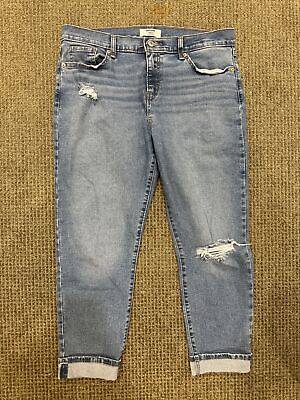 #ad LEVIS Denizen Women 8 W29 Boyfriend Rolled Cuff Stretch Denim Blue Jeans $14.94
