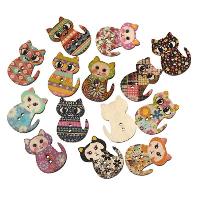 #ad 100 Pcs Sewing Button Buttons for Colorful Crafting The Cat $8.99