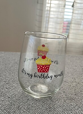 #ad Wine Glass Stemless It#x27;s My Birthday Month 16 oz Gift Glass $7.99