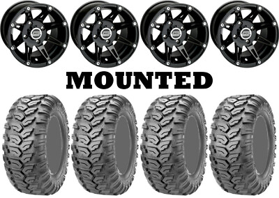 #ad Kit 4 Maxxis Ceros MU07 Tires 26x9 14 26x11 14 on Moose 387X Black Wheels HP1K $1232.32
