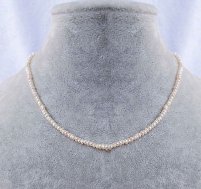 #ad #ad Natural 3 4mm White Freshwater Pearl Necklace Child Pearl Necklaces 18quot; GBP 15.99