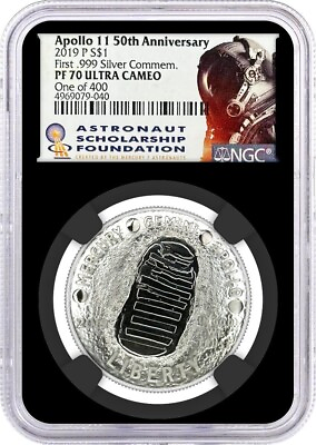 #ad #ad 2019 P $1 Silver Apollo 11 50th Anniversary NGC PF70 UCAM Bobko Signed 1 of 400 $149.00