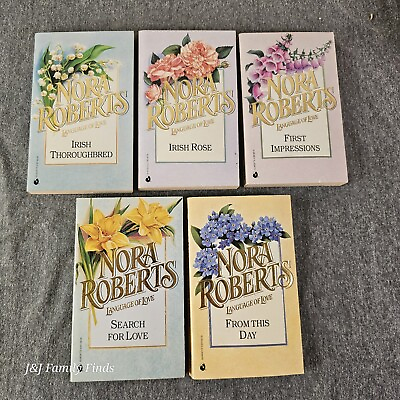 #ad Vtg Nora Roberts Language Of Love Silhouette Series Paperback Books Lot Of 5 $13.34