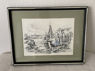 #ad JAS F Murray Print Harbor View Boothbay Harbor ME $25.00