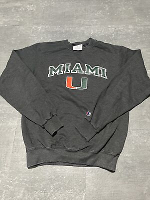 #ad UNIVERSITY OF MIAMI THE U Hurricanes Champion Crew neck sweatshirt Sz S $35.00