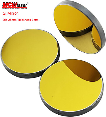 #ad CO2 Laser Mirror Si Mirror Dia. 25 mm Gold Plated Silicon for Laser CO2 Engraver $34.99