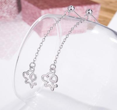 #ad Adorable Dog Silver SP Chain Dangle Puppy Earring $8.99