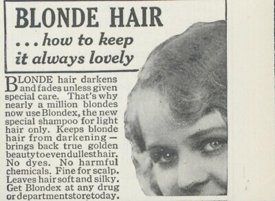 #ad 1928 Blondex Shampoo Keep Blonde Hair Lovely Light Hair Only Vtg Print Ad PR3 $7.99