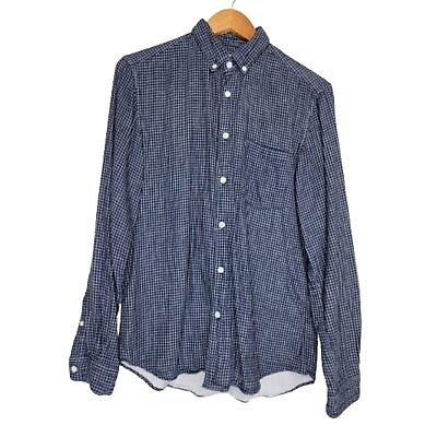 #ad Steven Alan Navy Blue Long Sleeve Button Shirt Small $37.62