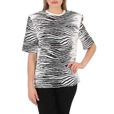 #ad The Attico Ladies White Black Zebra Print Bella T Shirt $175.98