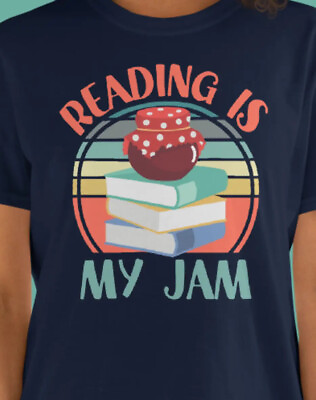 #ad Reading Is My Jam Funny I Love to Read Books Teacher Retro Vintage Unisex Shirt $24.95