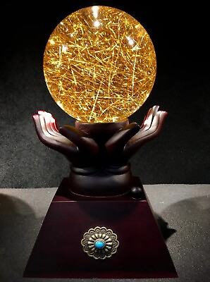 #ad Top Rare Natural Rutilated gold crystal Quartz Sphere healing energy ball $11899.91