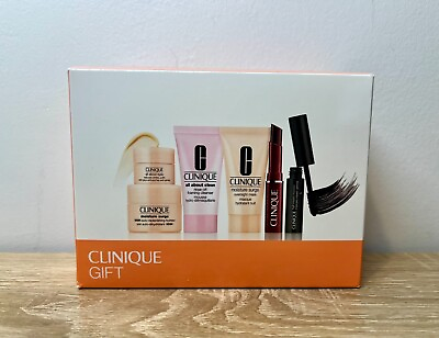 #ad Clinique Moisture Surge Black Honey Skincare Makeup Gift Set 6 Pcs White Orange $16.95