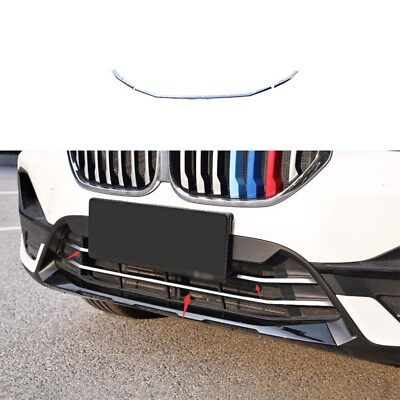 #ad 3PCS Silver Steel Grill Grille Strip Front Bumper Mesh Fit For BMW X1 2016 2021 $104.19