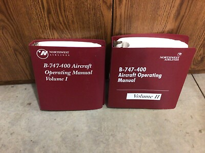 #ad RARE Northwest Airlines B 747 400 Aircraft Operating Manuals volume I amp; II $220.95