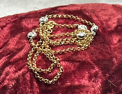 #ad #ad 14K Yellow amp; White Gold Diamond Necklace 5.4g Fine Jewelry 15#x27;#x27; Chain $449.95