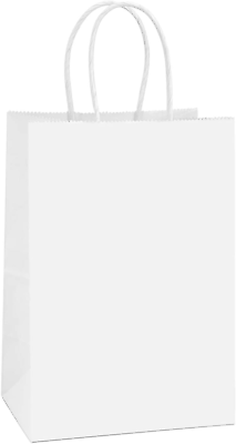 #ad Gift Bags 100Pcs 5.25X3.25X8 Small Paper Gift Bags with Handles Bulk White Kraf $58.91
