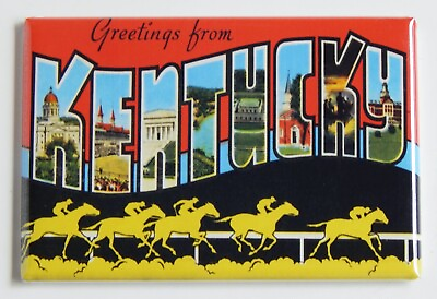 #ad Greetings from Kentucky FRIDGE MAGNET derby horse race souvenir $7.49