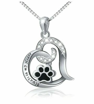 #ad Best Dog Paw Necklace Women Memorial Love Always In My Heart Engraved SILVER AE $4.95