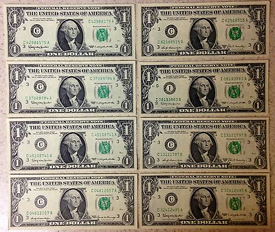 #ad Lot of 8 Federal Reserve Notes $90.00