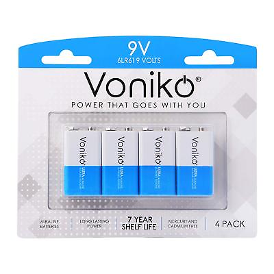 #ad 9V Batteries Alkaline 9V Battery 4 Pack Ultra Long Lasting with a 7 Year S $8.91